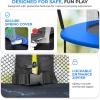 imageSereneLife 8FT 10FT 12FT 14FT Outdoor Trampoline for Kids  Recreational Backyard Trampoline with Curved Safety Poles and Net Enclosure ASTM Approval for Kids Adults8 FT