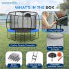 imageSereneLife 8FT 10FT 12FT 14FT Outdoor Trampoline for Kids  Recreational Backyard Trampoline with Curved Safety Poles and Net Enclosure ASTM Approval for Kids Adults12 FT