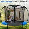 imageSereneLife 8FT 10FT 12FT 14FT Outdoor Trampoline for Kids  Recreational Backyard Trampoline with Curved Safety Poles and Net Enclosure ASTM Approval for Kids Adults8 FT
