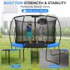 imageSereneLife 8FT 10FT 12FT 14FT Outdoor Trampoline for Kids  Recreational Backyard Trampoline with Curved Safety Poles and Net Enclosure ASTM Approval for Kids Adults10 FT
