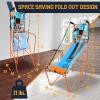 imageSereneLife Arcade Basketball Game Indoor Shootout Heavy Duty Foldable Dual Hoop with Electronic Shot Scoreboard Play Timer PreAssembled FrameSingle Shot