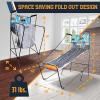 imageSereneLife Dual Hoop Basketball Shootout Indoor Home Arcade Room Game with Electronic LED Double Basketball Shot Scoreboard ampamp Play Timer Foldup Court Shooting Sports for KidsampampAdults PlayerDual Shot