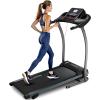 imageSereneLife Electric Folding Treadmill Exercise Machine  Smart Compact Digital Fitness Treadmill Workout Trainer wBluetooth App Sync Manual Incline Adjustment for Walking Running GymBLACK