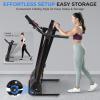 imageSereneLife Electric Folding Treadmill Exercise Machine  Smart Compact Digital Fitness Treadmill Workout Trainer wBluetooth App Sync Manual Incline Adjustment for Walking Running GymBLACK