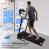 imageSereneLife Electric Folding Treadmill Exercise Machine  Smart Compact Digital Fitness Treadmill Workout Trainer wBluetooth App Sync Manual Incline Adjustment for Walking Running GymBLACK