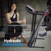 imageSereneLife Electric Folding Treadmill Exercise Machine  Smart Compact Digital Fitness Treadmill Workout Trainer wBluetooth App Sync Manual Incline Adjustment for Walking Running GymBLACK