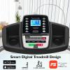 imageSereneLife Electric Folding Treadmill Exercise Machine  Smart Compact Digital Fitness Treadmill Workout Trainer wBluetooth App Sync Manual Incline Adjustment for Walking Running GymBLACK