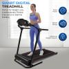 imageSereneLife Electric Folding Treadmill Exercise Machine  Smart Compact Digital Fitness Treadmill Workout Trainer wBluetooth App Sync Manual Incline Adjustment for Walking Running GymBLACK