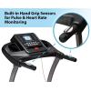 imageSereneLife Electric Folding Treadmill Exercise Machine  Smart Compact Digital Fitness Treadmill Workout Trainer wBluetooth App Sync Manual Incline Adjustment for Walking Running GymBLACK