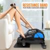imageSereneLife Elliptical Under Desk Exercise Equipment Compact Ergonomic Seated Elliptical Work from Home Fitness Mini Machines for Home Use 8 Resistance Level LCD Monitor Resistance Band