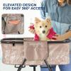 imageSereneLife Foldable Dog Bath Tub with Adjustable Height 360 Access Drain Hose ampamp Storage Pockets  130 lb Capacity Grooming Station for IndoorOutdoor Use BeigeBeige