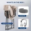 imageSereneLife Foldable Dog Bath Tub with Adjustable Height 360 Access Drain Hose ampamp Storage Pockets  130 lb Capacity Grooming Station for IndoorOutdoor Use BeigeBeige