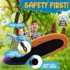 imageSereneLife Giant Platform Swing 67 Glider Kids Outdoor Backyard Tree Playhouse Playground Saucer Swing Set Mega Swinging Surfer Mat Swingset wRope Straps Cushion Padded Frame One Size RainbowRainbow  Hang Kit
