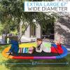 imageSereneLife Giant Platform Swing 67 Glider Kids Outdoor Backyard Tree Playhouse Playground Saucer Swing Set Mega Swinging Surfer Mat Swingset wRope Straps Cushion Padded Frame One Size RainbowRainbow