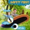 imageSereneLife Giant Platform Swing 67 Glider Kids Outdoor Backyard Tree Playhouse Playground Saucer Swing Set Mega Swinging Surfer Mat Swingset wRope Straps Cushion Padded Frame One Size RainbowRainbow