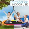 imageSereneLife Giant Platform Swing 67 Glider Kids Outdoor Backyard Tree Playhouse Playground Saucer Swing Set Mega Swinging Surfer Mat Swingset wRope Straps Cushion Padded Frame One Size RainbowRainbow