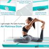 imageSereneLife Gymnastics Inflatable Air Tumbling Floor Mat Floating Water Mat 13FT 4in Thickness for OutdoorHome Indoor Use Tumbling Training Cheerleading Yoga Water with Electric Air PumpAquamarine