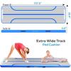 imageSereneLife Gymnastics Inflatable Air Tumbling Floor Mat Floating Water Mat 13FT 4in Thickness for OutdoorHome Indoor Use Tumbling Training Cheerleading Yoga Water with Electric Air PumpBlue