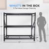 imageSereneLife Heavy Duty 3Tier Metal Garage Shelving  24quot x 77quot x 72quot Extra Wide Adjustable Storage Utility  Freestanding Bulk Storage Rack  Open Wire Mesh Design  2000 lbs Capacity