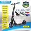 imageSereneLife Kick Scooter Adult Teenagers Kids 2 Wheel Kids Scooter with Adjustable TBar Handlebar  Alloy AntiSlip Deck  Portable Folding Scooters for Kids with Carrying StrapGraffiti