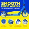 imageSereneLife Kick Scooter Adult Teenagers Kids 2 Wheel Kids Scooter with Adjustable TBar Handlebar  Alloy AntiSlip Deck  Portable Folding Scooters for Kids with Carrying Strap  Adult Blue