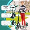 imageSereneLife Kick Scooter Adult Teenagers Kids 2 Wheel Kids Scooter with Adjustable TBar Handlebar  Alloy AntiSlip Deck  Portable Folding Scooters for Kids with Carrying StrapAqua