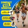 imageSereneLife Kick Scooter Adult Teenagers Kids 2 Wheel Kids Scooter with Adjustable TBar Handlebar  Alloy AntiSlip Deck  Portable Folding Scooters for Kids with Carrying StrapWhite