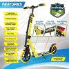 imageSereneLife Kick Scooter Adult Teenagers Kids 2 Wheel Kids Scooter with Adjustable TBar Handlebar  Alloy AntiSlip Deck  Portable Folding Scooters for Kids with Carrying StrapYellow