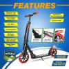 imageSereneLife Kick Scooter Adult Teenagers Kids 2 Wheel Kids Scooter with Adjustable TBar Handlebar  Alloy AntiSlip Deck  Portable Folding Scooters for Kids with Carrying StrapRed