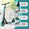 imageSereneLife Kick Scooter Adult Teenagers Kids 2 Wheel Kids Scooter with Adjustable TBar Handlebar  Alloy AntiSlip Deck  Portable Folding Scooters for Kids with Carrying StrapAqua
