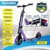 imageSereneLife Kick Scooter Adult Teenagers Kids 2 Wheel Kids Scooter with Adjustable TBar Handlebar  Alloy AntiSlip Deck  Portable Folding Scooters for Kids with Carrying StrapPurple