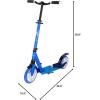 imageSereneLife Kick Scooter Adult Teenagers Kids 2 Wheel Kids Scooter with Adjustable TBar Handlebar  Alloy AntiSlip Deck  Portable Folding Scooters for Kids with Carrying Strap  Adult Blue