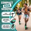 imageSereneLife Kick Scooter Adult Teenagers Kids 2 Wheel Kids Scooter with Adjustable TBar Handlebar  Alloy AntiSlip Deck  Portable Folding Scooters for Kids with Carrying StrapAqua
