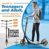 imageSereneLife Kick Scooter Adult Teenagers Kids 2 Wheel Kids Scooter with Adjustable TBar Handlebar  Alloy AntiSlip Deck  Portable Folding Scooters for Kids with Carrying StrapLeopard