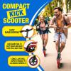 imageSereneLife Kick Scooter Adult Teenagers Kids 2 Wheel Kids Scooter with Adjustable TBar Handlebar  Alloy AntiSlip Deck  Portable Folding Scooters for Kids with Carrying StrapRed