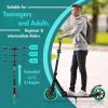 imageSereneLife Kick Scooter Adult Teenagers Kids 2 Wheel Kids Scooter with Adjustable TBar Handlebar  Alloy AntiSlip Deck  Portable Folding Scooters for Kids with Carrying StrapAqua