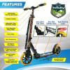 imageSereneLife Kick Scooter Adult Teenagers Kids 2 Wheel Kids Scooter with Adjustable TBar Handlebar  Alloy AntiSlip Deck  Portable Folding Scooters for Kids with Carrying StrapLeopard