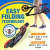 imageSereneLife Kick Scooter Adult Teenagers Kids 2 Wheel Kids Scooter with Adjustable TBar Handlebar  Alloy AntiSlip Deck  Portable Folding Scooters for Kids with Carrying StrapRed
