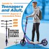 imageSereneLife Kick Scooter Adult Teenagers Kids 2 Wheel Kids Scooter with Adjustable TBar Handlebar  Alloy AntiSlip Deck  Portable Folding Scooters for Kids with Carrying StrapPurple
