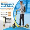 imageSereneLife Kick Scooter Adult Teenagers Kids 2 Wheel Kids Scooter with Adjustable TBar Handlebar  Alloy AntiSlip Deck  Portable Folding Scooters for Kids with Carrying StrapYellow