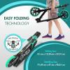 imageSereneLife Kick Scooter Adult Teenagers Kids 2 Wheel Kids Scooter with Adjustable TBar Handlebar  Alloy AntiSlip Deck  Portable Folding Scooters for Kids with Carrying StrapAqua