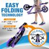 imageSereneLife Kick Scooter Adult Teenagers Kids 2 Wheel Kids Scooter with Adjustable TBar Handlebar  Alloy AntiSlip Deck  Portable Folding Scooters for Kids with Carrying StrapPurple