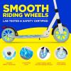 imageSereneLife Kick Scooter for Adults Teens and Kids  2Wheel Folding Scooter with Adjustable TBar AntiSlip Alloy Deck Carry Strap WhiteWhiteBlue