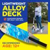 imageSereneLife Kick Scooter for Adults Teens and Kids  2Wheel Folding Scooter with Adjustable TBar AntiSlip Alloy Deck Carry Strap WhiteWhiteBlue