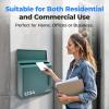 imageSereneLife Outdoor Wall Mailbox  046 Cubic FT Locking Mailbox  Easy Installation Secure Lock Mechanism  Ideal for Residential or Commercial Use  Wall Mountable 1377quot x 452quot x 1299  BlackGreen