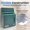 imageSereneLife Outdoor Wall Mailbox  046 Cubic FT Locking Mailbox  Easy Installation Secure Lock Mechanism  Ideal for Residential or Commercial Use  Wall Mountable 1377quot x 452quot x 1299  BlackGreen
