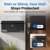 imageSereneLife Outdoor Wall Mailbox ampamp Newspaper Holder  024 FT Cubic Mailbox  Easy Installation Secure Lock Mechanism  Ideal for Residential or Commercial Use  Wall Mountable  15x3x11 in  Black