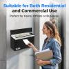 imageSereneLife Outdoor Wall Mailbox ampamp Newspaper Holder  024 FT Cubic Mailbox  Easy Installation Secure Lock Mechanism  Ideal for Residential or Commercial Use  Wall Mountable  15x3x11 in  Black