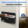 imageSereneLife Outdoor Wall Mailbox ampamp Newspaper Holder  024 FT Cubic Mailbox  Easy Installation Secure Lock Mechanism  Ideal for Residential or Commercial Use  Wall Mountable  15x3x11 in  Black