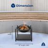 imageSereneLife Portable Outdoor Fire Pit  2in1 Steel BBQ Grill and 26quot Wood Burning Fire Pit Bowl with Mesh Spark Screen Log Grate Fire Poker and Cover for Camping Picnic BonfiresRound